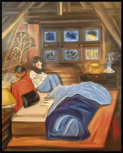 tableau peinture acrylique covid confinement 100x81cm severine gallois artiste peintre