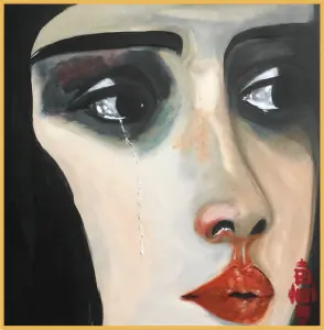 art la femme triste 40x40cm severine gallois artiste peintre haute savoie
