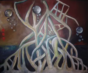 peinture acrylique la mangrove 50x60cm severine gallois artiste peintre