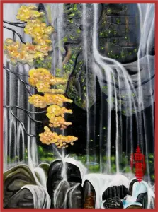 peinture acrylique la source 80x60cm de severine gallois artiste peintre