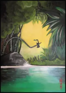 peinture le toucan 92x72cm severine gallois artiste peintre france suisse