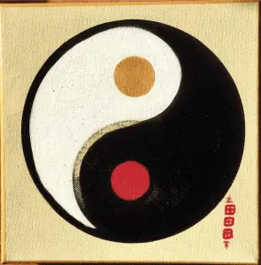 peinture geometrie sacree yin yang 20x20cm severine gallois artiste peintre haute savoie