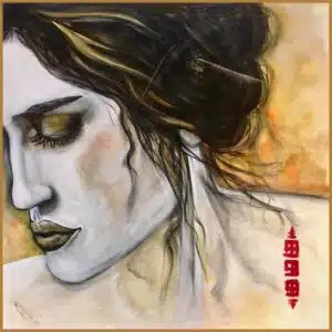 peinture acrylique severine gallois porcelaine 50x50cm